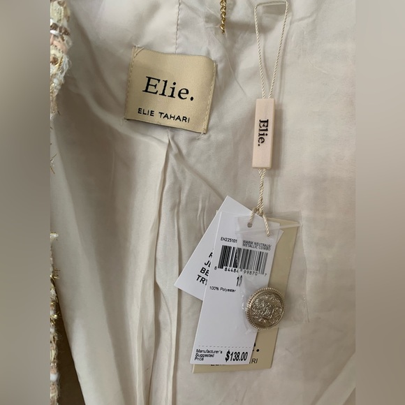 NEW ELIE TAHARI JACKET Neautrals and Metalic Combo SIZE:10 - Picture 3 of 4